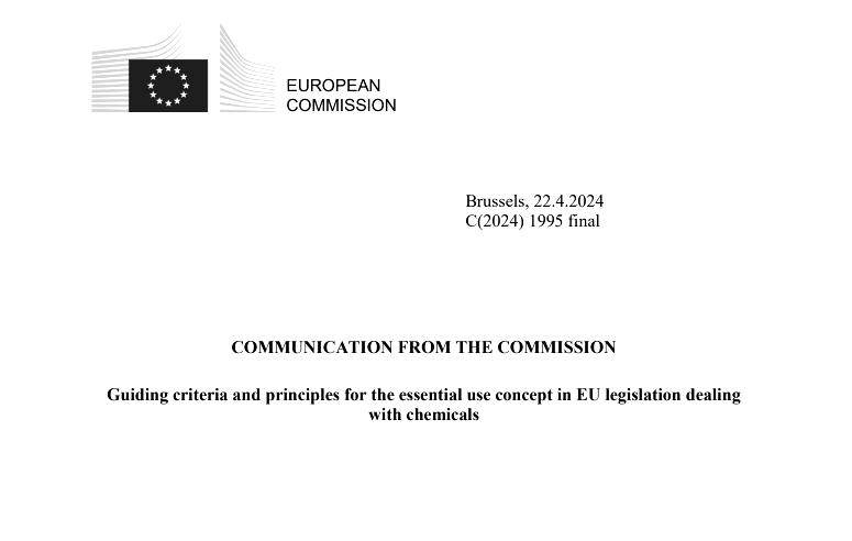 "European Commission's Communication on Managing Harmful Chemicals: Balancing Safety and Essential Uses"